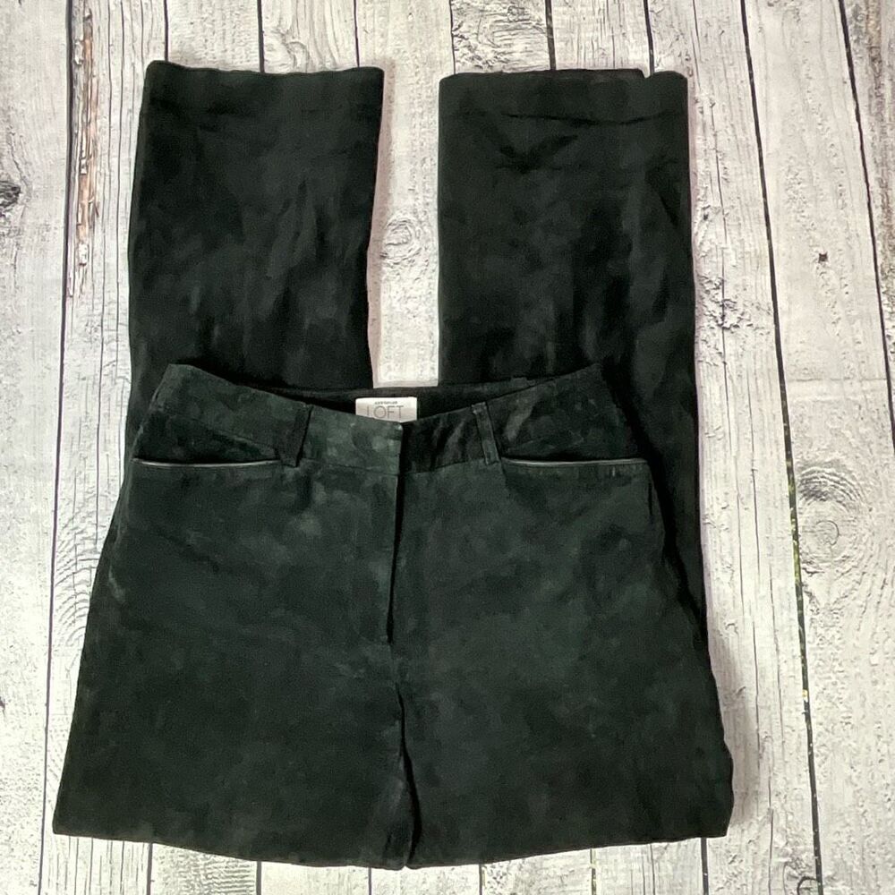 ANN TAYLOR LOFT Black Suede Leather Pants